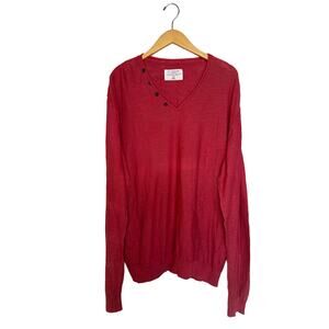 Devred 1902 Paris Knit Henley Pullover Shirt Men’s Size XXL Red Lightweight Top